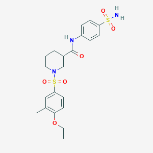 molecular formula C21H27N3O6S2 B11134861 1-[(4-ethoxy-3-methylphenyl)sulfonyl]-N-(4-sulfamoylphenyl)piperidine-3-carboxamide 