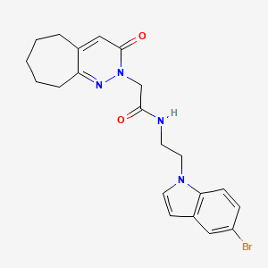 molecular formula C21H23BrN4O2 B11134874 N-[2-(5-bromo-1H-indol-1-yl)ethyl]-2-(3-oxo-3,5,6,7,8,9-hexahydro-2H-cyclohepta[c]pyridazin-2-yl)acetamide 