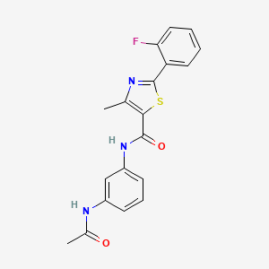 molecular formula C19H16FN3O2S B11135046 N-[3-(acetylamino)phenyl]-2-(2-fluorophenyl)-4-methyl-1,3-thiazole-5-carboxamide 