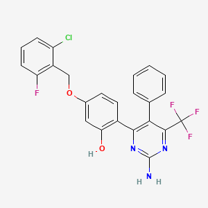 molecular formula C24H16ClF4N3O2 B11135060 2-[2-Amino-5-phenyl-6-(trifluoromethyl)-4-pyrimidinyl]-5-[(2-chloro-6-fluorobenzyl)oxy]phenol 