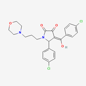 molecular formula C24H24Cl2N2O4 B11135169 4-(4-chlorobenzoyl)-5-(4-chlorophenyl)-3-hydroxy-1-[3-(morpholin-4-yl)propyl]-2,5-dihydro-1H-pyrrol-2-one 