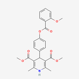 molecular formula C25H25NO7 B11135186 Dimethyl 4-{4-[(2-methoxybenzoyl)oxy]phenyl}-2,6-dimethyl-1,4-dihydro-3,5-pyridinedicarboxylate 