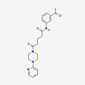 molecular formula C22H26N4O3 B11135460 N-(3-acetylphenyl)-5-oxo-5-[4-(2-pyridyl)piperazino]pentanamide 