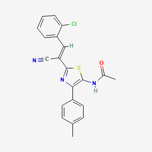 molecular formula C21H16ClN3OS B11135469 N-{2-[(E)-2-(2-chlorophenyl)-1-cyanoethenyl]-4-(4-methylphenyl)-1,3-thiazol-5-yl}acetamide 