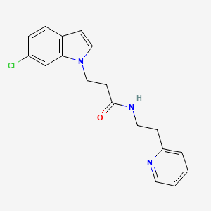 molecular formula C18H18ClN3O B11135511 3-(6-chloro-1H-indol-1-yl)-N-[2-(2-pyridyl)ethyl]propanamide 