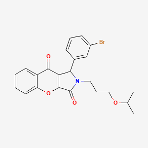 molecular formula C23H22BrNO4 B11135636 1-(3-Bromophenyl)-2-[3-(propan-2-yloxy)propyl]-1,2-dihydrochromeno[2,3-c]pyrrole-3,9-dione 