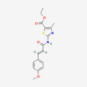 molecular formula C17H18N2O4S B11135644 ethyl 2-{[(2E)-3-(4-methoxyphenyl)prop-2-enoyl]amino}-4-methyl-1,3-thiazole-5-carboxylate 
