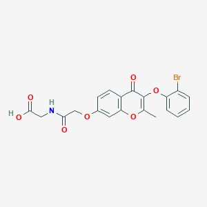 molecular formula C20H16BrNO7 B11135716 N-({[3-(2-bromophenoxy)-2-methyl-4-oxo-4H-chromen-7-yl]oxy}acetyl)glycine 