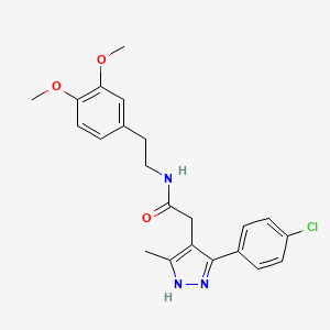 molecular formula C22H24ClN3O3 B11135846 2-[5-(4-chlorophenyl)-3-methyl-1H-pyrazol-4-yl]-N-[2-(3,4-dimethoxyphenyl)ethyl]acetamide 