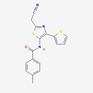 molecular formula C17H13N3OS2 B11135922 N-[2-(cyanomethyl)-4-(thiophen-2-yl)-1,3-thiazol-5-yl]-4-methylbenzamide 