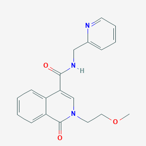 molecular formula C19H19N3O3 B11135933 2-(2-methoxyethyl)-1-oxo-N~4~-(2-pyridylmethyl)-1,2-dihydro-4-isoquinolinecarboxamide 