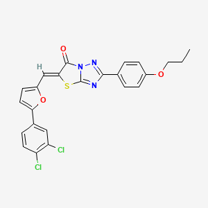molecular formula C24H17Cl2N3O3S B11135949 (5Z)-5-{[5-(3,4-dichlorophenyl)furan-2-yl]methylidene}-2-(4-propoxyphenyl)[1,3]thiazolo[3,2-b][1,2,4]triazol-6(5H)-one 