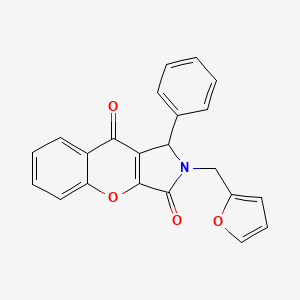 molecular formula C22H15NO4 B11135970 2-(Furan-2-ylmethyl)-1-phenyl-1,2-dihydrochromeno[2,3-c]pyrrole-3,9-dione 