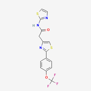 molecular formula C15H10F3N3O2S2 B11135975 N-(1,3-thiazol-2-yl)-2-{2-[4-(trifluoromethoxy)phenyl]-1,3-thiazol-4-yl}acetamide 