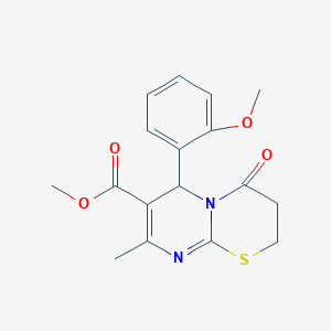 molecular formula C17H18N2O4S B11135996 methyl 6-(2-methoxyphenyl)-8-methyl-4-oxo-2H,3H,4H,6H-pyrimido[2,1-b][1,3]thiazine-7-carboxylate 