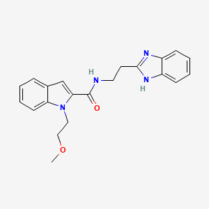 molecular formula C21H22N4O2 B11136026 N-[2-(1H-1,3-benzimidazol-2-yl)ethyl]-1-(2-methoxyethyl)-1H-indole-2-carboxamide 