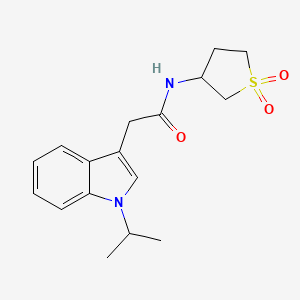 molecular formula C17H22N2O3S B11136098 N-(1,1-dioxidotetrahydrothiophen-3-yl)-2-[1-(propan-2-yl)-1H-indol-3-yl]acetamide 