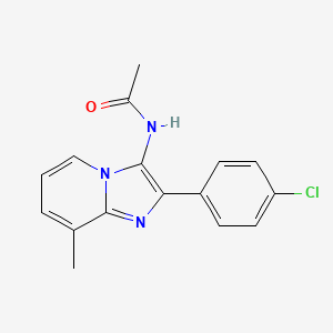 molecular formula C16H14ClN3O B11136175 N-[2-(4-chlorophenyl)-8-methylimidazo[1,2-a]pyridin-3-yl]acetamide 