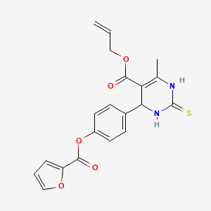 molecular formula C20H18N2O5S B11136201 Prop-2-en-1-yl 4-{4-[(furan-2-ylcarbonyl)oxy]phenyl}-6-methyl-2-thioxo-1,2,3,4-tetrahydropyrimidine-5-carboxylate 