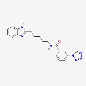 molecular formula C20H21N7O B11136232 N-[5-(1H-benzimidazol-2-yl)pentyl]-3-(1H-tetrazol-1-yl)benzamide 