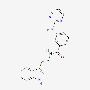 molecular formula C21H19N5O B11136273 N-[2-(1H-indol-3-yl)ethyl]-3-(2-pyrimidinylamino)benzamide 