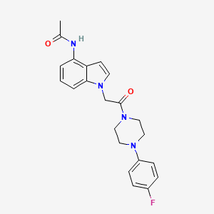 molecular formula C22H23FN4O2 B11136308 N-(1-{2-[4-(4-fluorophenyl)piperazino]-2-oxoethyl}-1H-indol-4-yl)acetamide 