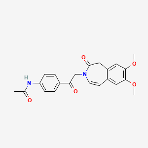 molecular formula C22H22N2O5 B11136317 N-{4-[(7,8-dimethoxy-2-oxo-1,2-dihydro-3H-3-benzazepin-3-yl)acetyl]phenyl}acetamide 