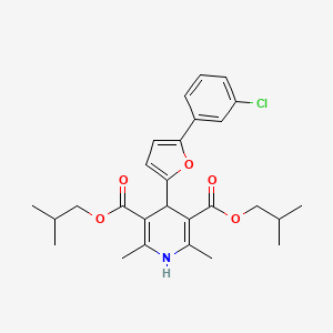 molecular formula C27H32ClNO5 B11136426 Bis(2-methylpropyl) 4-[5-(3-chlorophenyl)furan-2-yl]-2,6-dimethyl-1,4-dihydropyridine-3,5-dicarboxylate 