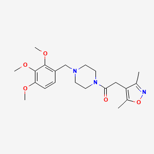 molecular formula C21H29N3O5 B11136433 2-(3,5-Dimethyl-4-isoxazolyl)-1-[4-(2,3,4-trimethoxybenzyl)piperazino]-1-ethanone 