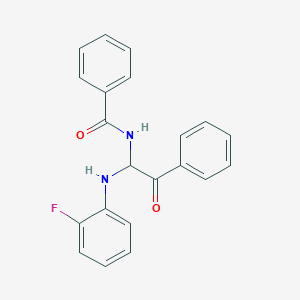 molecular formula C21H17FN2O2 B11136464 N-{1-[(2-fluorophenyl)amino]-2-oxo-2-phenylethyl}benzamide 