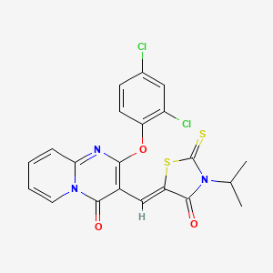 molecular formula C21H15Cl2N3O3S2 B11136561 5-{(Z)-1-[2-(2,4-dichlorophenoxy)-4-oxo-4H-pyrido[1,2-a]pyrimidin-3-yl]methylidene}-3-isopropyl-2-thioxo-1,3-thiazolan-4-one 