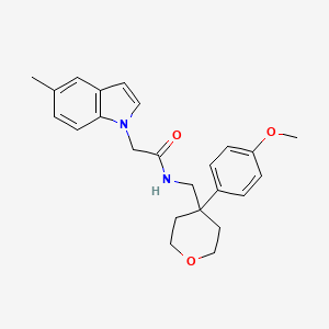 molecular formula C24H28N2O3 B11136657 N-{[4-(4-methoxyphenyl)tetrahydro-2H-pyran-4-yl]methyl}-2-(5-methyl-1H-indol-1-yl)acetamide 