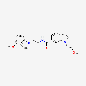 molecular formula C23H25N3O3 B11136685 1-(2-methoxyethyl)-N-[2-(4-methoxy-1H-indol-1-yl)ethyl]-1H-indole-6-carboxamide 
