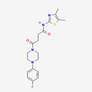 molecular formula C19H23FN4O2S B11136756 N-(4,5-dimethyl-1,3-thiazol-2-yl)-4-[4-(4-fluorophenyl)piperazino]-4-oxobutanamide 