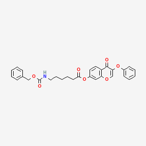 molecular formula C29H27NO7 B11136767 4-oxo-3-phenoxy-4H-chromen-7-yl 6-{[(benzyloxy)carbonyl]amino}hexanoate 