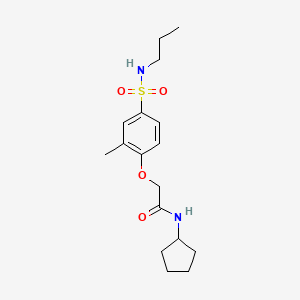 molecular formula C17H26N2O4S B11136795 N-cyclopentyl-2-[2-methyl-4-(propylsulfamoyl)phenoxy]acetamide 