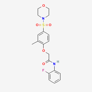molecular formula C19H21FN2O5S B11136832 N-(2-Fluoro-phenyl)-2-[2-methyl-4-(morpholine-4-sulfonyl)-phenoxy]-acetamide 