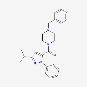 molecular formula C24H28N4O B11136867 (4-benzylpiperazino)(3-isopropyl-1-phenyl-1H-pyrazol-5-yl)methanone 
