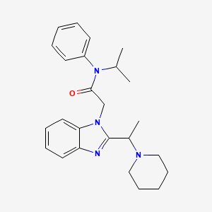molecular formula C25H32N4O B11136898 N-phenyl-2-{2-[1-(piperidin-1-yl)ethyl]-1H-benzimidazol-1-yl}-N-(propan-2-yl)acetamide 