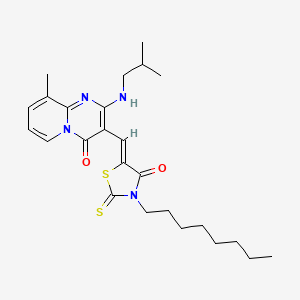molecular formula C25H34N4O2S2 B11136927 9-methyl-2-[(2-methylpropyl)amino]-3-[(Z)-(3-octyl-4-oxo-2-thioxo-1,3-thiazolidin-5-ylidene)methyl]-4H-pyrido[1,2-a]pyrimidin-4-one 