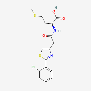 molecular formula C16H17ClN2O3S2 B11136995 N-{[2-(2-chlorophenyl)-1,3-thiazol-4-yl]acetyl}-L-methionine 