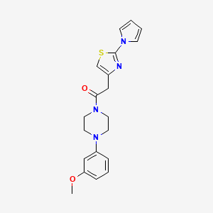 molecular formula C20H22N4O2S B11137066 1-(3-methoxyphenyl)-4-{[2-(1H-pyrrol-1-yl)-1,3-thiazol-4-yl]acetyl}piperazine 