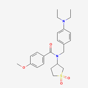 molecular formula C23H30N2O4S B11137069 N-[4-(diethylamino)benzyl]-N-(1,1-dioxidotetrahydrothiophen-3-yl)-4-methoxybenzamide 