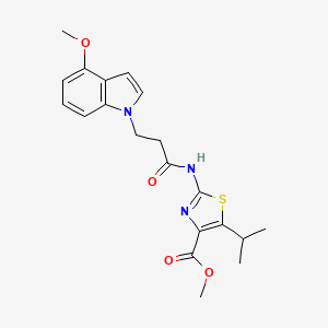 molecular formula C20H23N3O4S B11137070 methyl 5-isopropyl-2-{[3-(4-methoxy-1H-indol-1-yl)propanoyl]amino}-1,3-thiazole-4-carboxylate 