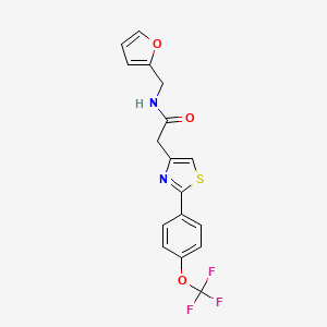 molecular formula C17H13F3N2O3S B11137298 N-(furan-2-ylmethyl)-2-{2-[4-(trifluoromethoxy)phenyl]-1,3-thiazol-4-yl}acetamide 