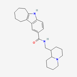 molecular formula C24H33N3O B11137444 N-(octahydro-2H-quinolizin-1-ylmethyl)-5,6,7,8,9,10-hexahydrocyclohepta[b]indole-2-carboxamide 