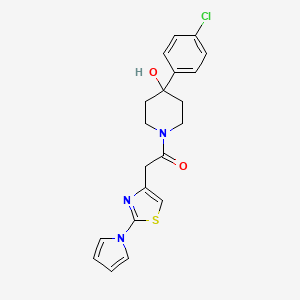 molecular formula C20H20ClN3O2S B11137451 4-(4-chlorophenyl)-1-{[2-(1H-pyrrol-1-yl)-1,3-thiazol-4-yl]acetyl}-4-piperidinol 