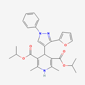 molecular formula C28H31N3O5 B11137461 diisopropyl 4-[3-(2-furyl)-1-phenyl-1H-pyrazol-4-yl]-2,6-dimethyl-1,4-dihydro-3,5-pyridinedicarboxylate 