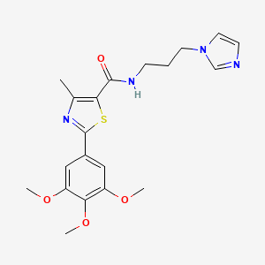 molecular formula C20H24N4O4S B11137488 N-[3-(1H-imidazol-1-yl)propyl]-4-methyl-2-(3,4,5-trimethoxyphenyl)-1,3-thiazole-5-carboxamide 