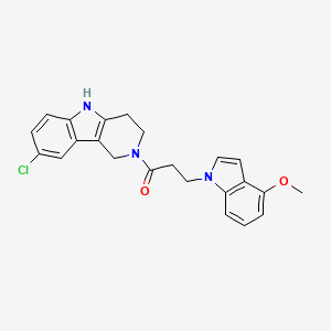 molecular formula C23H22ClN3O2 B11137517 1-(8-chloro-1,3,4,5-tetrahydro-2H-pyrido[4,3-b]indol-2-yl)-3-(4-methoxy-1H-indol-1-yl)-1-propanone 